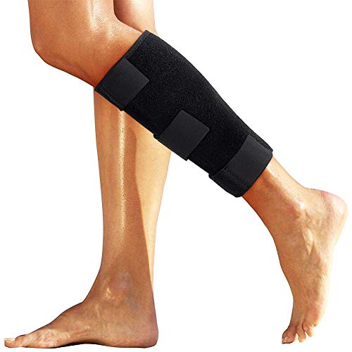 DOACT Muslo Compresion Soportes Ajustable Muslo de Apoyo Adecuado para Aliviar el Dolor de Pierna Aliviar Espasmos Musculares e Inflamación de Tendones por Tendinitis (Negro B)