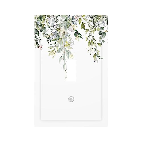 Placa frontal con hojas de acuarela para transformar los interruptores de tu hogar 3