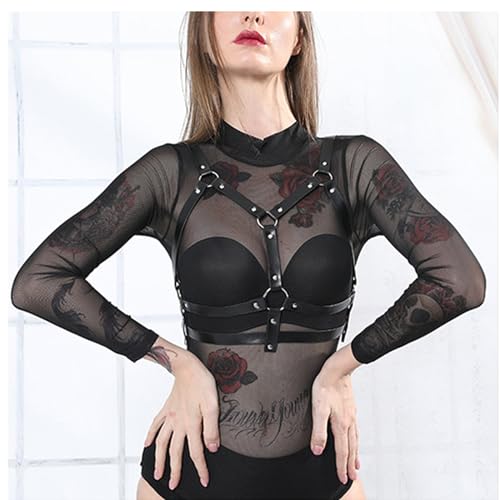 Punk Belt Goth Leather Body Chain Black Waist Chain Belts Sexy Adjustable Body Accessories for Women Girls2