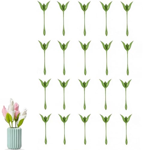 Porte-serviettes en forme de fleur torsadé, forme de tulipe, tige de fleur artisanal pour papier ou tissu, décorations de table pour mariage (20PC)