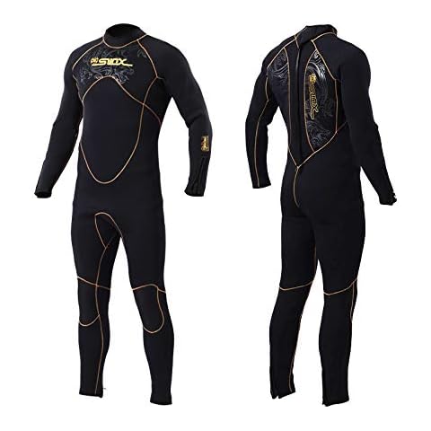 Artudatech Mens Wetsuit, 5MM Full Length Wetsuit Zipper Men Winter Wetsuits Mens Diving Suit Surfing Snorkeling Swimming Wet Suits for Men, M Cover