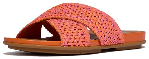 Image of FitFlop Women's Gracie Leather Cross Slide Sandal
