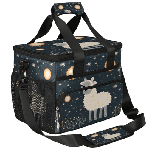 Sheep Insulated Picnic Backpack Lunch Box for Women Men Picnic Basket Tote Lunch Bag Picnic Bag Portable Lunch Bags for Picnic, Beach, Work, Trip,Office, Camp Lamb Sun
