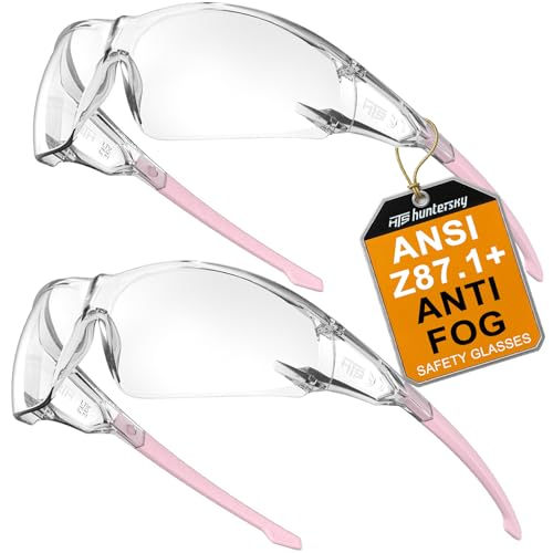 Image of HTS HUNTERSKY ANSI Z87.1 Anti-Fog Clear Safety Glasses Pickleball Youth Baseball Lab Chemistry Goggles Scratch Resistant