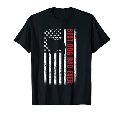 Dogs 365 Chow Chow Best Dog Dad Ever Bandera Americana Hombres Camiseta