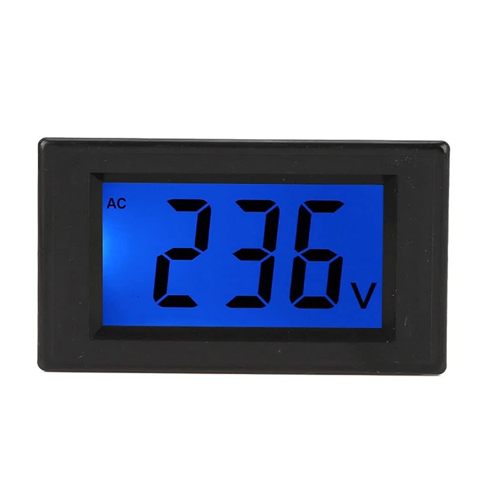 Taidacent LCD LED Digital Voltmeter Voltage AC 80-500V Two Wire Direct AC Digital Panel Voltmeter Volt Meter (White Case, White Backlight with Back Cover)