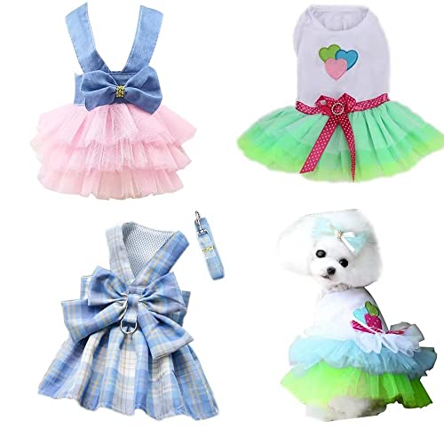 Vestido de disfraz para perro pequeño y mediano azul y rosa