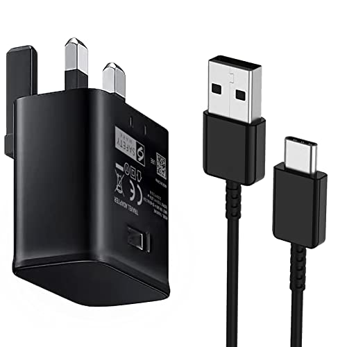 15W USB Fast Adapter Charger Plug for Samsung BabbleCom USB Mains Wall Charger with Type C Cable 2M for Samsung Galaxy S22/S20/Note10/Note10+/Note9/Note8/S10/S9/S9 Plus/S8/S8 Plus/S7/A71/A53/A52/A13