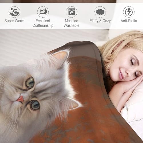 Couverture chat 3D impression flannel, le cadeau idéal pour lit - 4