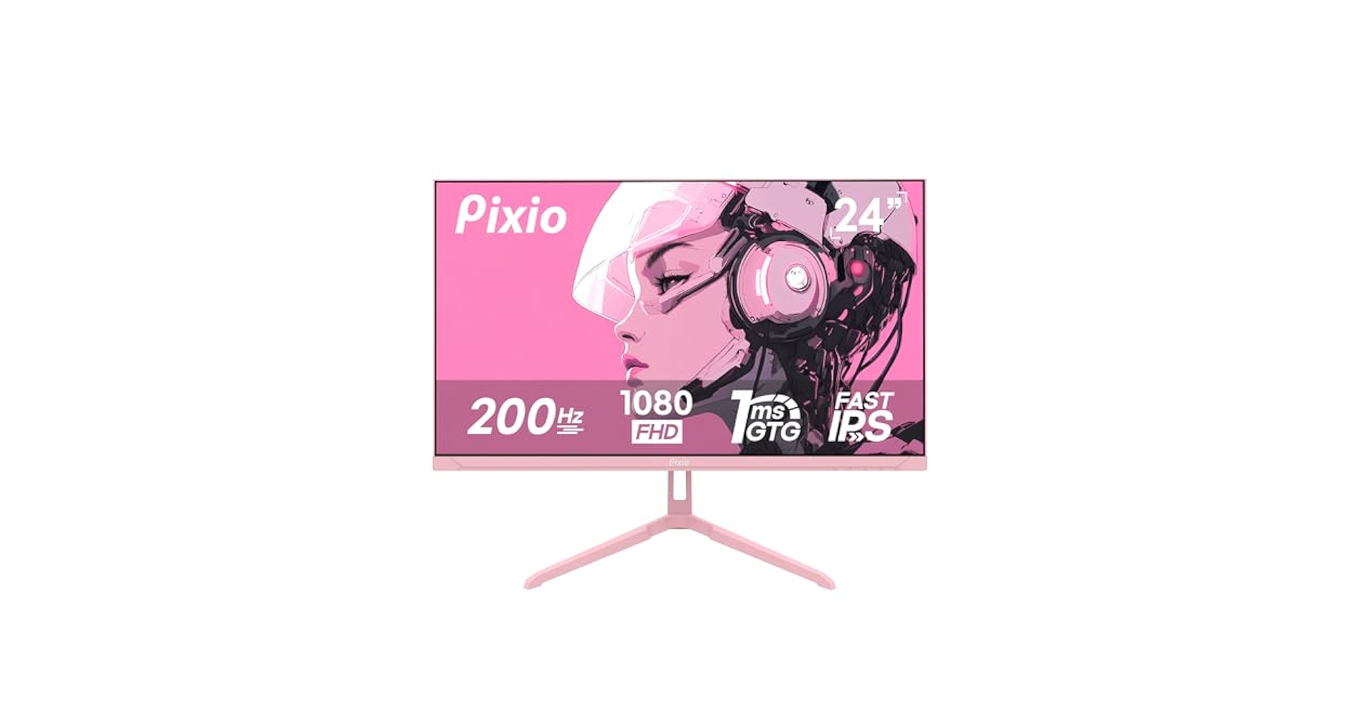 ディスプレイ・モニター本体 Pixio PX248 Wave Pastel Pink PX248WAVEK / パステルピンク | 23.8インチ 200Hz FHD FastIPS