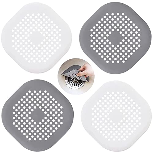 Tang Yuan Filtre d'évier 4 pièces de filtre anti-encrassement pour cheveux de drainage en silicone Convient pour le couvercle de drainage de la cuisine et de la salle de bain Cover