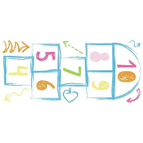 RoomMates Hopscotch Peel and Stick Giant Wall Decals, Pink, Orange, Yellow, Green, Blue - Image 3