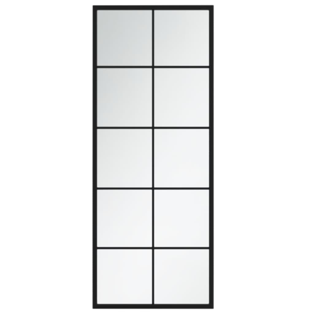 Specchio da parete con cornice in metallo nero, 100 x 40 cm, ad alta risoluzione, moderno da appendere, specchio da trucco e specchio da parrucchiere, facile da pulire, senza distorsioni, 2