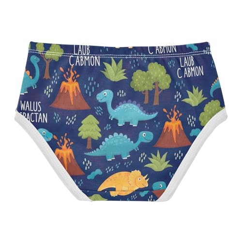 Colorful Cartoon Dinosaurs Cotton Toddler Underwear, Kids Underwear, 2T–8 Years2