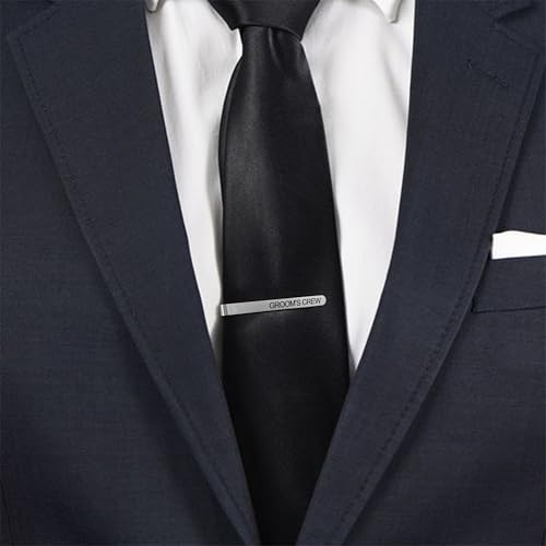 LADY & HOME Tie Clips for Men, Stainless Steel Tie Bars Gifts for Groom, Groomsmen, Father of Groom, Father of Bride, Brother of Bride4