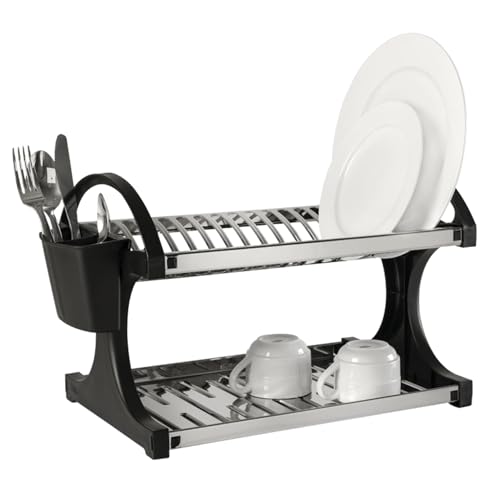Escorredor 16 Pratos Suprema, 51 x 27,5 x 29 cm, Preto, Brinox
