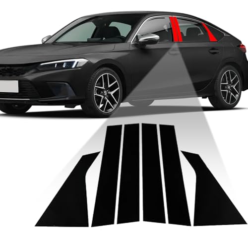 Pilares de ventana Honda Civic Sedan 10ª generación 2016-2021, embellecedor exterior negro, 6 uds