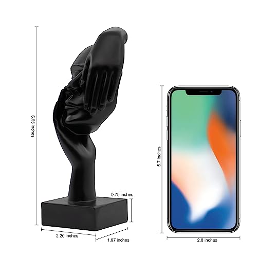 Estatua decorativa abstracta negra para escritorio miniatura 5