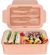 June tech 1400ml Bento Lunch Box Container with 3 Compartments Lunch Box for Adults Lunch Boxes w...