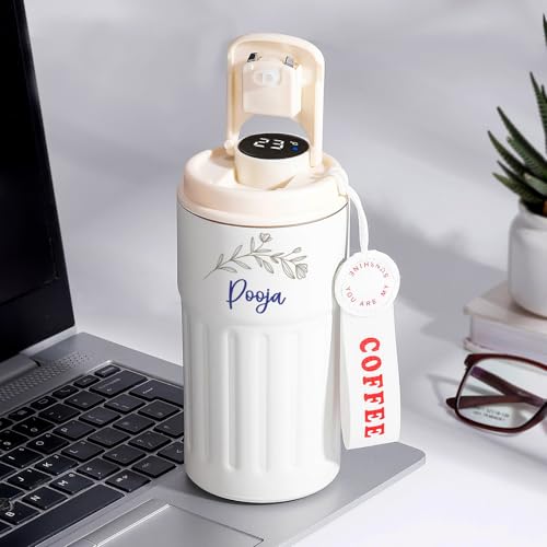 Image of IGP Personalized Smart Temperature Display Tumbler | Same Day Delivery | Custom Name with LED Touch Display | Birthday & Anniversary Present for Her, Wife & Girlfriend