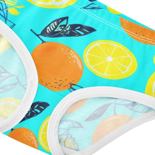 Lemon Slices Orange Leaves Blue Girls Underwear Toddlers 2t Cotton Panties for Girl Personalized Briefs Kids Undies4