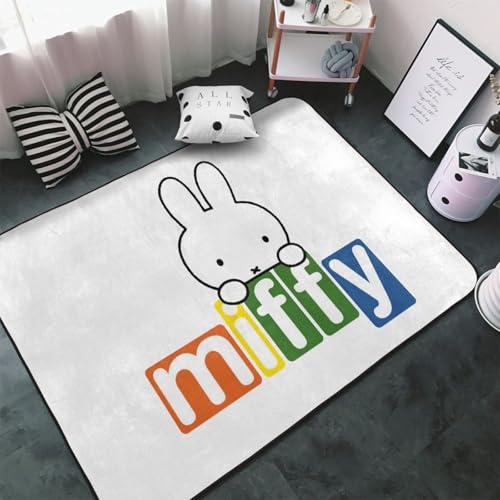 カーペット ミッフィー ラグ ラグマット 150×100cm おしゃれ 滑り止め 絨毯 じゅうたん 洗える 室内リビングマット 寝室 居間用 家庭用 オフィス用