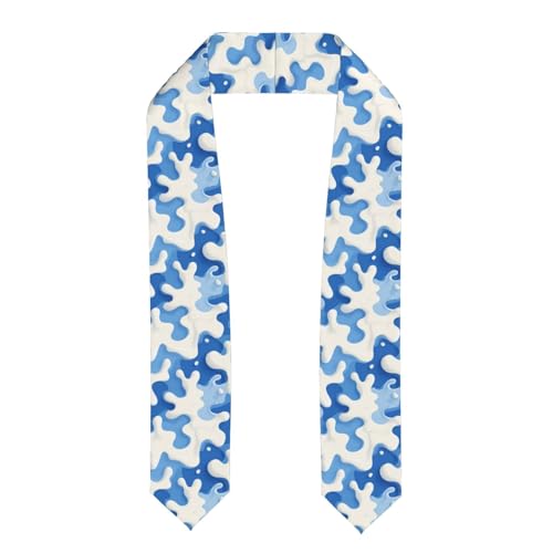 Woshuwo Milk Splash - Chal abstracto con textura de ondas de agua, unisex, para adultos, 183 cm de largo, para graduación académica, chal