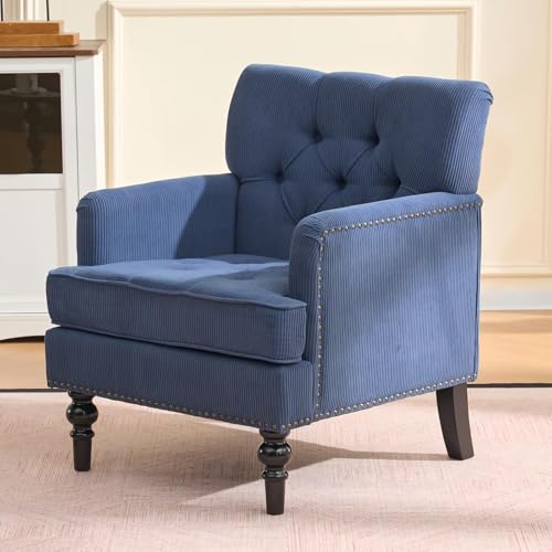 Sillón Plegable Tela Azul miniatura 1