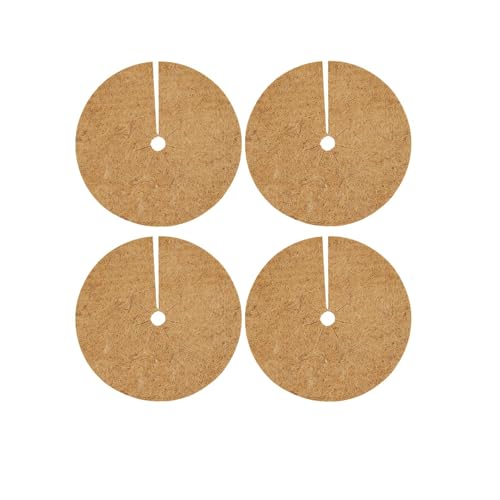 Shirene Kokosmatte,4 Stück Kokos Mulchscheibe,Kokosmatte Winterschutz Kokosmatten Winterschutz für Topfpflanzen Pflanzenschutz Winter für Pflanzen,Warm Halten,Frostschutz,Reduziert Unkraut,20 cm