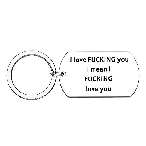 BESPMOSP Funny Gifts I Love You I Mean I Love You Keychain For Girlfriend Wife Present For Women