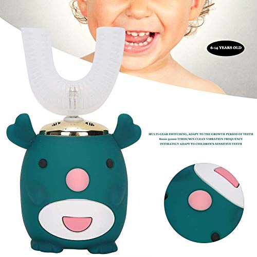 Elektrische zahnbürste kinder, U-förmige automatische Zahnbürste für Kinder, 5 Gang Autobrush Reinigungsmodus, essbare weiche Borsten zahnbürste kinder 360 grad für Kleinkinder entwickelt – Bild 6