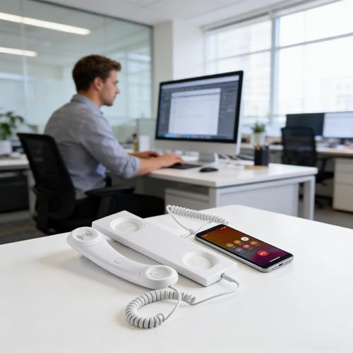 Combiné de téléphone rétro Type-C ergonomique avec microphone - 7