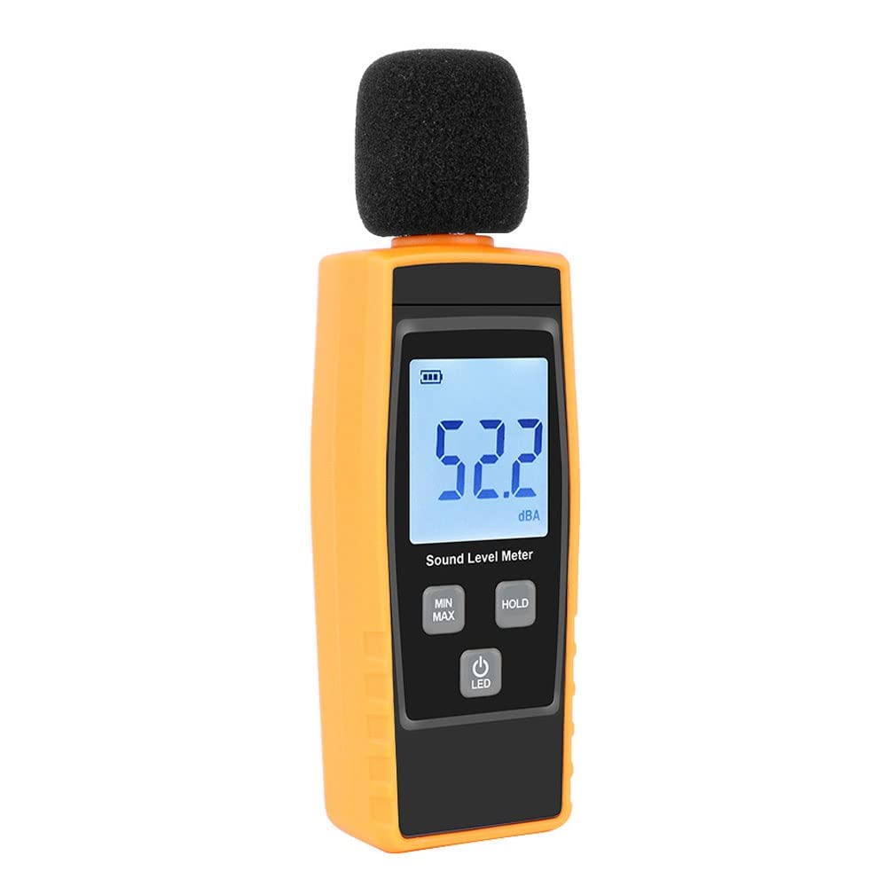 Sonómetro portátil, mini medidor de ruido digital, comprobador decibelios, alarma, con, rango 30 a 130 dBA