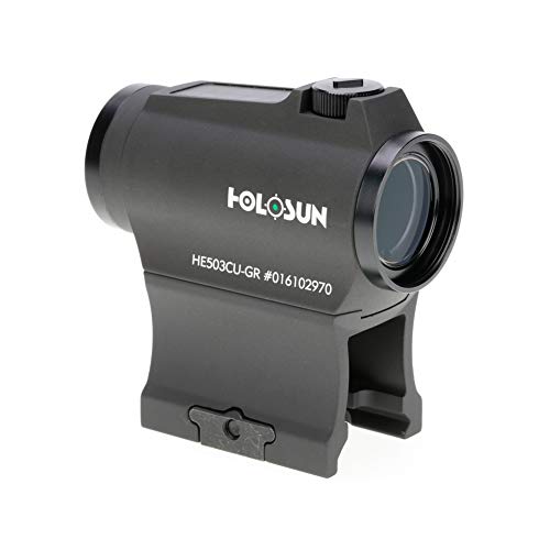 Image of HOLOSUN HE503CU-GR / HS503CU Multi-Reticle 2 MOA Dot & 65 MOA Circle Micro Sight for Rifles - Solar FailSafe Shake-Awake Waterproof Aluminum Sight with 12 Brightness Settings - Red /Green Dot Options