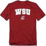 Washington State University Arch Logo Unisex Adult T Shirt, Cardinal, Medium