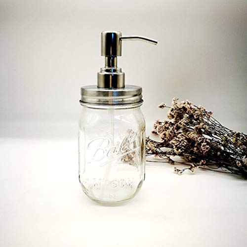 TOPBATHY Stainless Steel Pump Head Soap Dispenser Dispenser Lids for Mason Jars in Your Bathroom for Easy Soap Distribution - Image 3