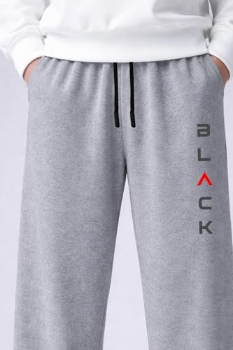 Image of Men's Cotton Blend Baggy Printed Trackpants | Oversized Fit Streetwear | Comfortable Casual Joggers for Men