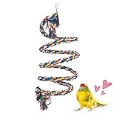 Jvjggag Perchas de cuerda para jaulas de pájaros - Juguete interactivo resistente a las mordeduras,Colulador multicolor de cuerda de algodón para periquitos, canarios Conures para escalar y jugar