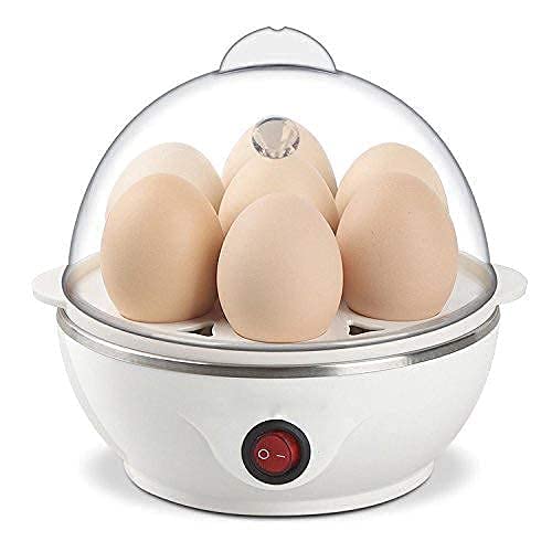 Krewulz egg boiler machine electric automatic off egg cooker steamer poacher boiler machine,portable single Steamer Poacher Automatic Off Steaming anda boil machine electric for home (MULTICOLOR)