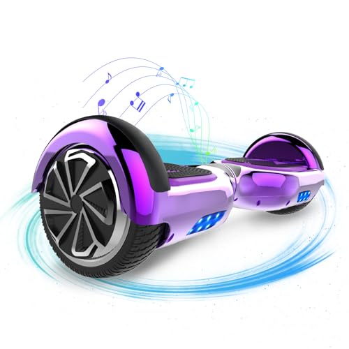 ELEKGO Hoverboard de 6,5 pulgadas con altavoz Bluetooth, luces LED para niños, Purple