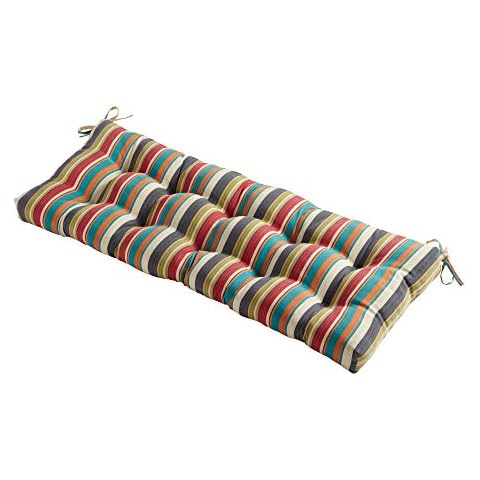 South Pine Porch Outdoor 44x17-inch Swing/Bench Cushion, 1 Count (Pack of 1), Sunset Stripe Cover