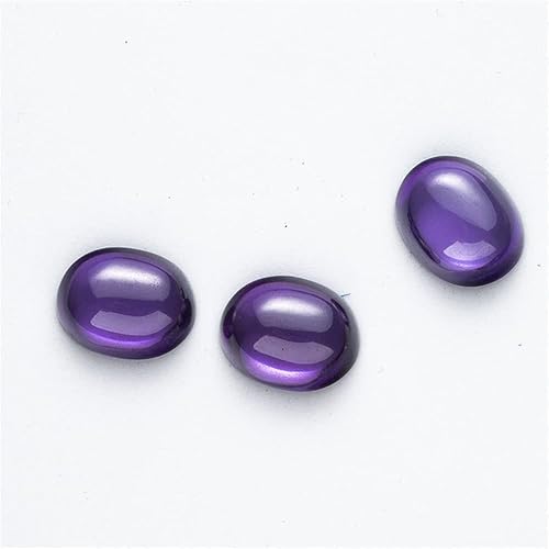 Miniatura 3 de Forma ovalada, parte trasera plana de 4 x 6 a 0.354 x 0.433 in, piedra suelta, color morado, piedra cabujón para hacer joyas, Metales no preciosos,