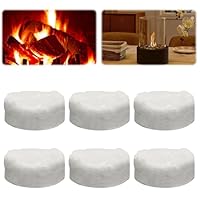 Keramikwolle für Bioethanol, 6PCS Keramische Wolle Kamin Keramikschwamm für Bio Ethanol Kaminofen Keramik Wolle für Indoor Gel Tischkamin, Längere Brenndauer Φ 8,6 X 2,8 cm