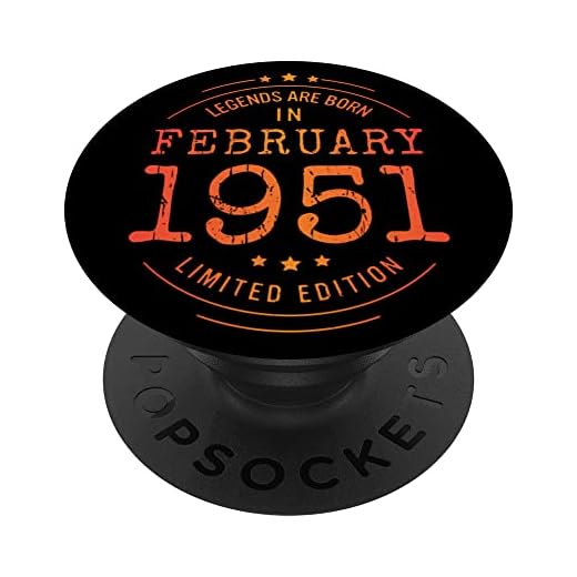 Cumpleaños Febrero 1951 Edición Limitada Regalo February PopSockets PopGrip Intercambiable