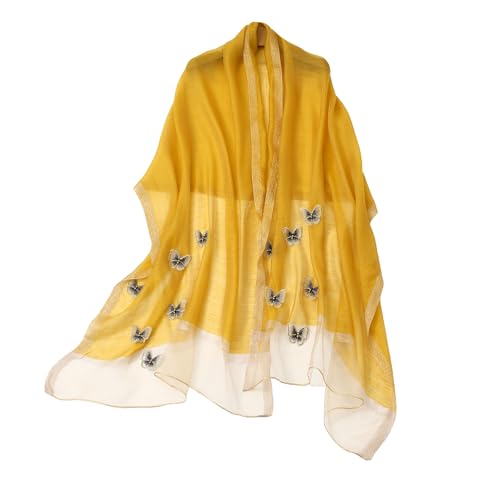Isurrender Silk Embroidered Long Scarf Lightweight Wrap for Evening Party Fashion Pashmina Shawl Wraps for Women Formal