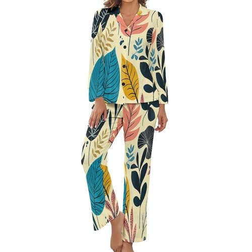Pyjama pour femme vêtement de nuit confortable ensemble pyjama mignon grande taille 2 pièces