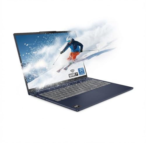 Image of Lenovo IdeaPad Slim 5 Laptop, 16 inch WUXGA IPS Touchscreen, AMD Ryzen AI 5 340 6-Core, AMD Radeon 840M Graphics, 16GB DDR5 512GB SSD, Backlit Keyboard, Wi-Fi 7, 1080p + IR Camera, Win11 Home