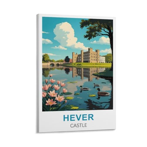 Château de Hever impression sur toile Dianheng grand poster vintage déco chambre à coucher