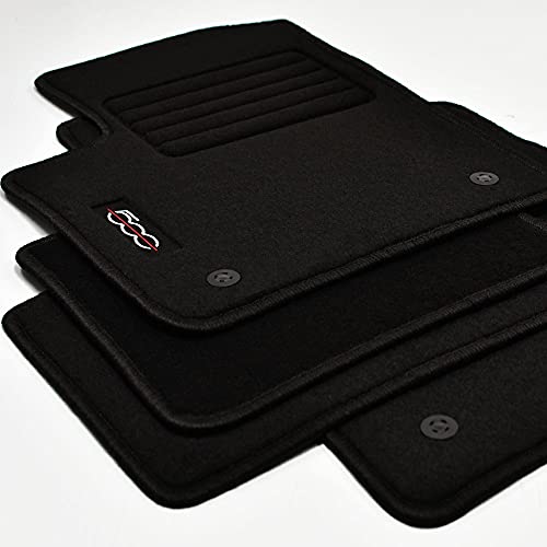Mattenprofis Velours Edition Fußmatten geeignet für FIAT 500 + C Hybrid ab Bj.2020-10/2025 sw