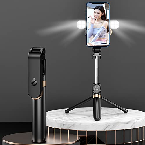 Selfie Stick Tripod,Mqouny Extendable Selfie Stick Tripod With Dual Led Ring Light With Detachable Wireless Remote And Tripod Stand Compatible With Iphone, Samsung Galaxy And Smartphone (Black) #TOP9